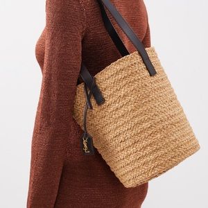 Saint Laurent Panier small bag in Raffia